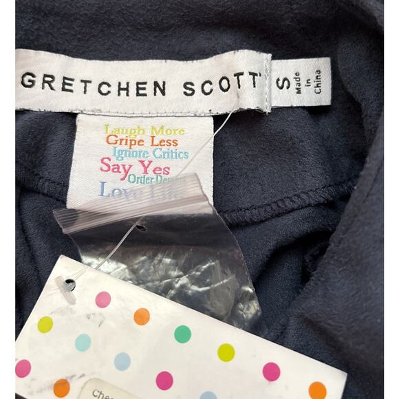 NEW Gretchen Scott Button Back Swing Dress Women's Small Ultra Suede Navy Preppy - Picture 9 of 10